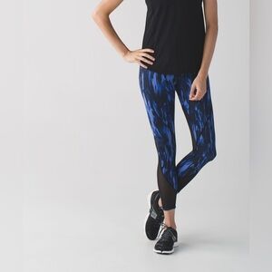 🍋 Lululemon All Meshed Up 7/8 Tight Painted Animal Sprinkler Black / Black sz 4